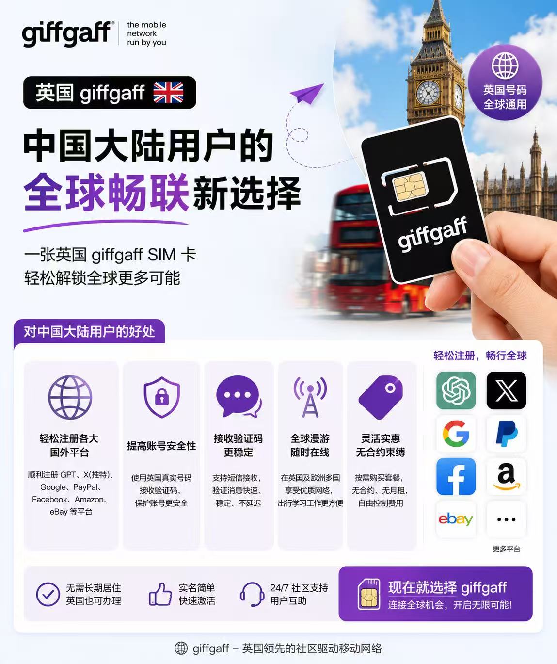 giffgaff 实体 SIM 卡